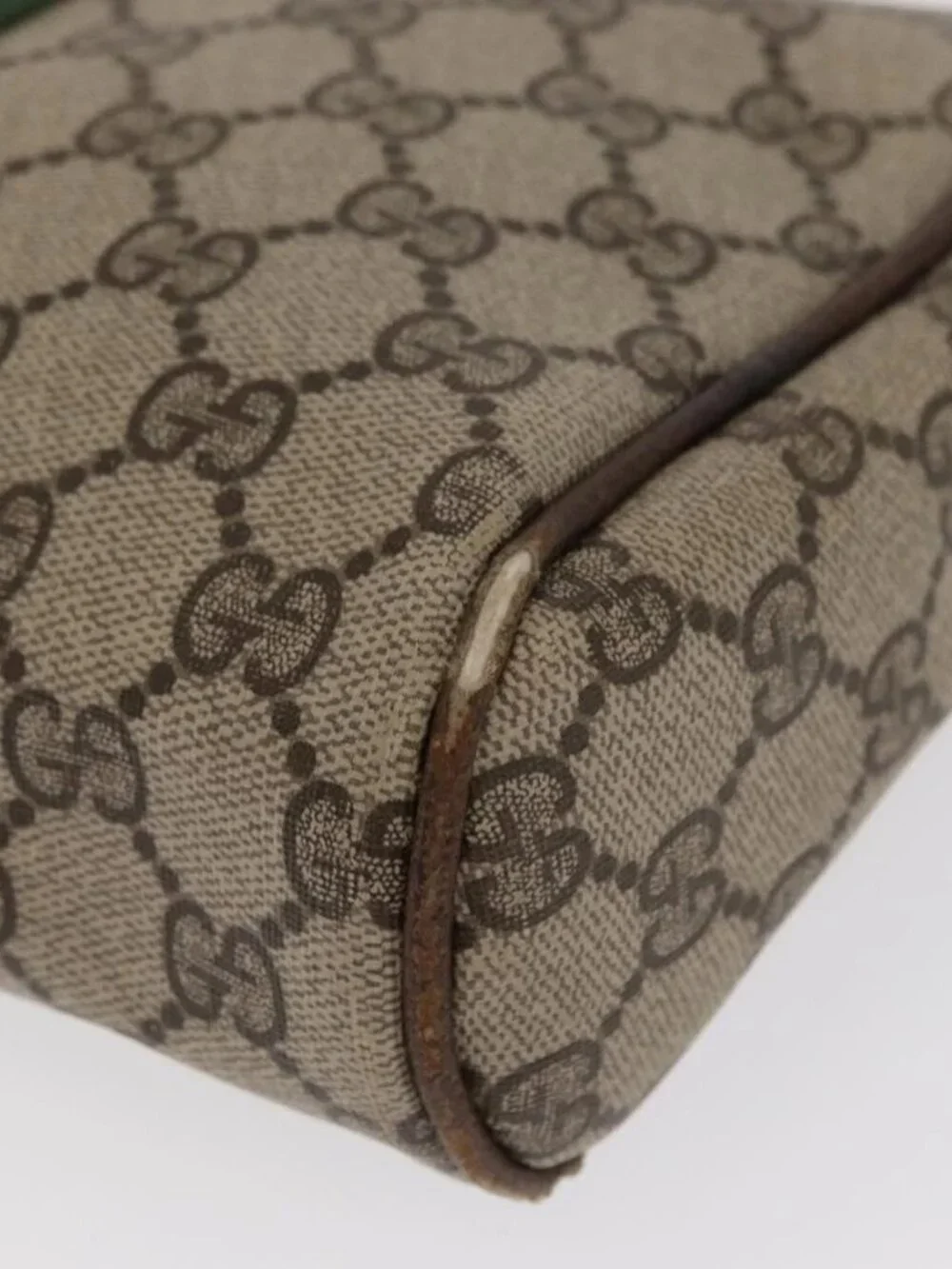 GUCCI GG Canvas Web Sherry Line Clutch Bag Beige 37-014-3553 Auth 169513